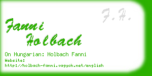 fanni holbach business card